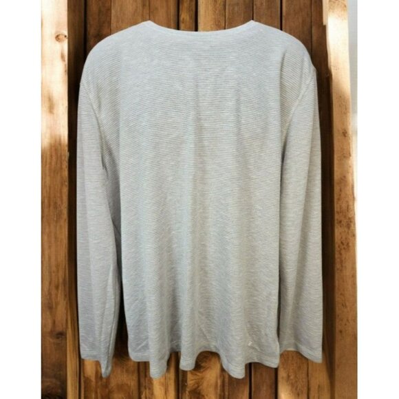 Orvis Classic Collection Long Sleeve Crew Shirt Large Gray Striped - Picture 1 of 8